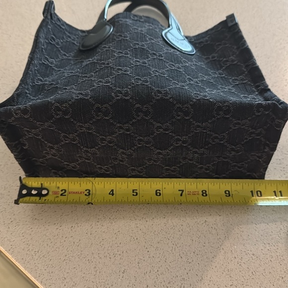 GUCCI Monogram Mini Tote Denim Ophidia Top Handle Crossbody Black - Picture 16 of 16